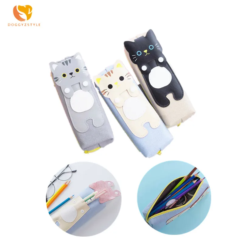 

Creative Storage Bag School Pencil Case Cute Cat Box Pen Bag Stationery Office School Supplies Gift Pencil Box Stationery