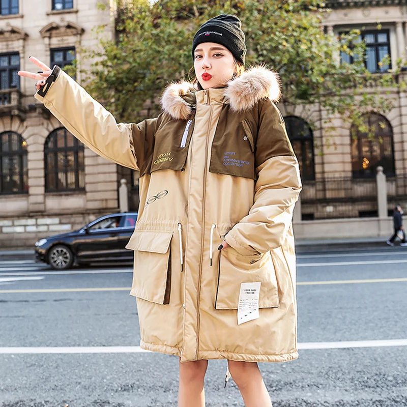 khaki oversized padded coat