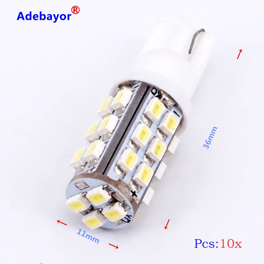 10X T10 1210 28 SMD Автомобильная Высокая мощность 168 194 W5W 3528 Led клиновидный светильник