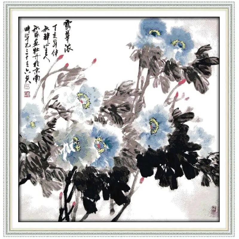 

Flowers bathing in the dew Counted Cross Stitch 11CT 14CT Cross Stitch Set Cross-stitch Kit Embroidery Needlework
