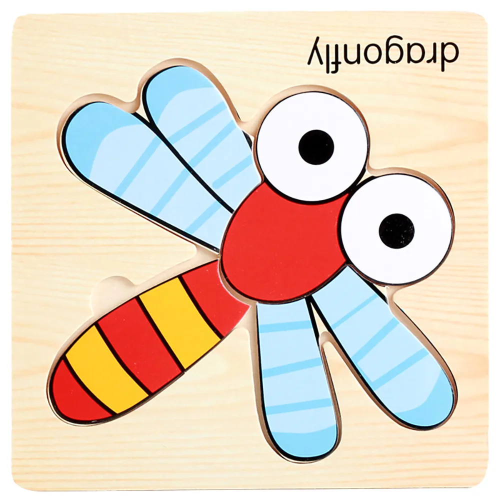 High quality Wooden Lovely Puzzle Educational Developmental Baby Kids Training toys for children Gift 5 15