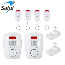 2pcs Home Security Alarm system Wireless Detector +2 remote controllers PIR Infrared Motion Sensor alarm Wireless Alarm Monitor