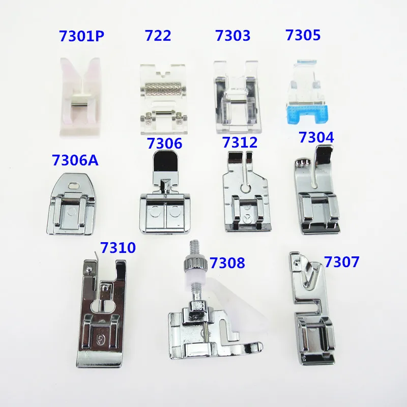 Горячая 1 комплект 11 шт. с низким хвостовиком швейная машина ножные ножки для домашней швейной машины