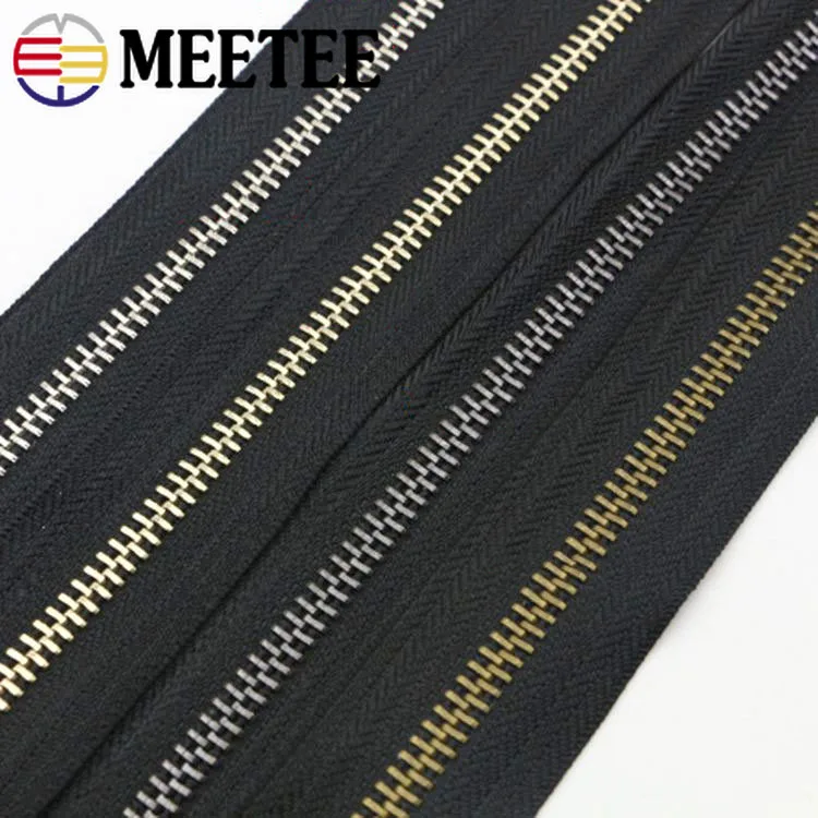 Meetee 8# Metal Zippers For Sewing Backpack Down Jackets Zipper Repair Sports Coat Clothes Open-end Zips DIY Garment Accessories