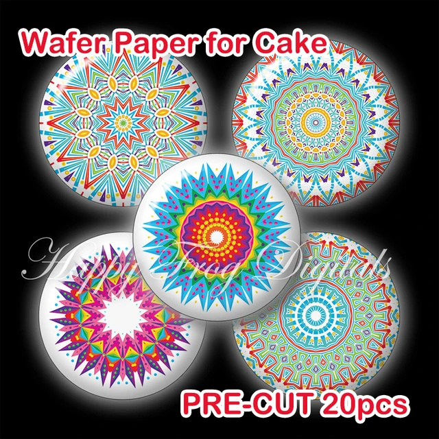 A4 Colored Edible Wafer Paper mixed for Cup Cake Decoration, Yellow Blue  Green Pink,Cake Printing Sheet cake decorating tools