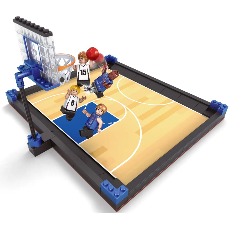 AUSINI баскетбольная площадка модель строительные блоки спортивная площадка игрушки для детей плеер мини-кубики числа "сделай сам" для детей игрушки