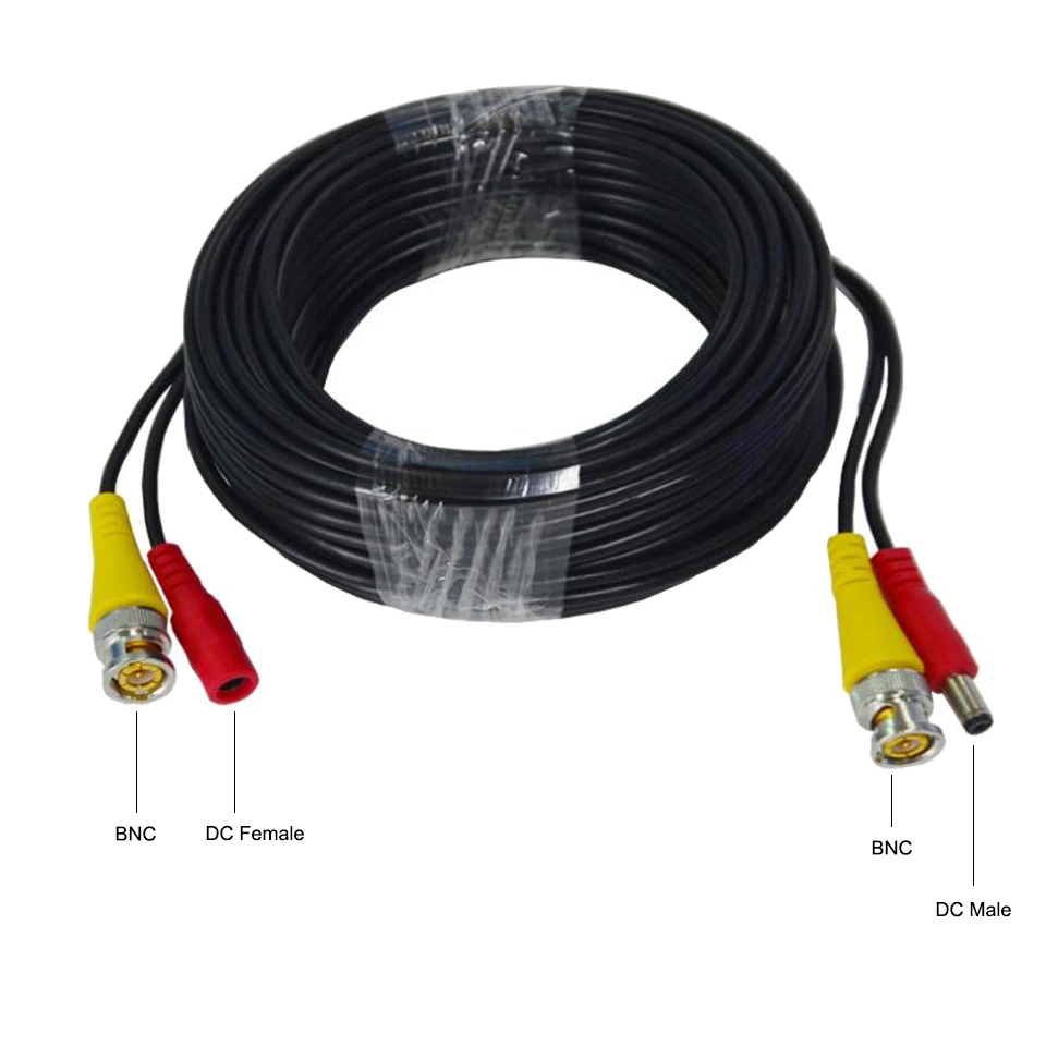 BNC DC Plug Cable 5M/10M/15M/20M/30M/40M/50M CCTV Video Output Cable for AHD TVI CVI Analog System DVR Kit Accessories