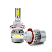 SUNKIA High Bright 30W 3800LM 8-48v DC H13 Hi/Lo Beam C6 COB LED Chip Car Headlight Powerful Styling Auto Headlamp