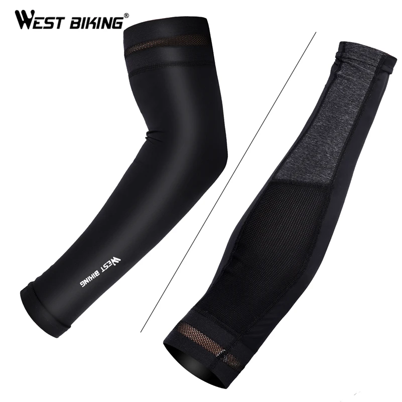 Cycling Running Arm Sleeve Bicycle UV Protection Cuff Cover Bike Sport Arm Warmers Cool Men Women Cycling Sleeves WEST BIKING