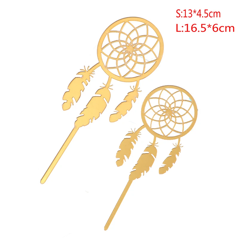 

Gold Acrylic Big Small Dreamcatcher Collection Cake Topper for Party Decoration Dessert lovely Gifts