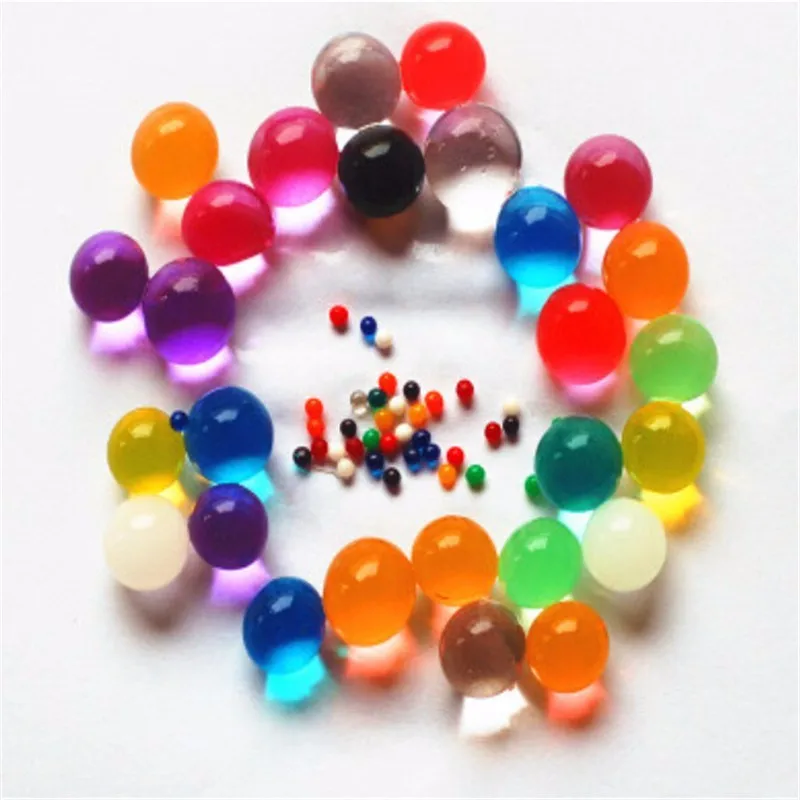 10000PCS Big Orbiz Growing Bulbs 5-12mm Hydrogel Grow in Water Colorful Water Beads Crystal Soil for Home Decoration