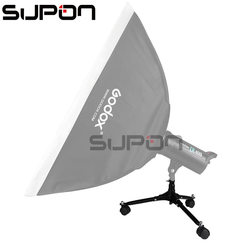  SUPON In Stock Flash Light Flood Stand 20cm Folding base Roller Photography studio LED Triopod with