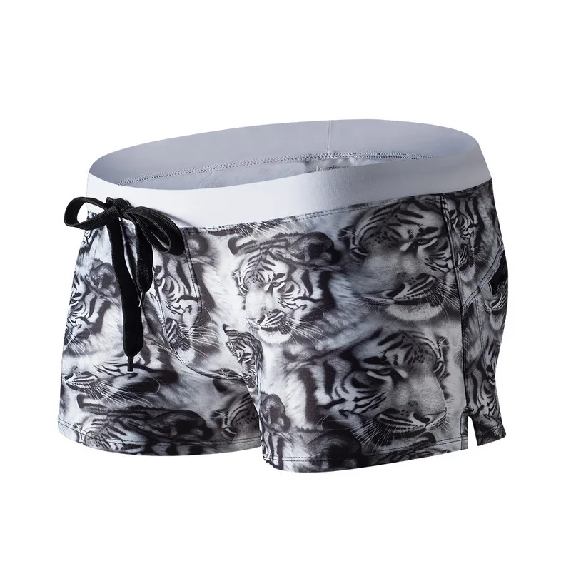 Austinbem Brand Camouflage Mens Sexy Swimwear Swimsuits Pocket Zipper