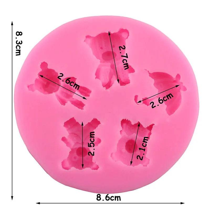 DIY медведь Кондитерские Силиконовые формы для торта украшения пищевой силикон мини формы из полимерной глины
