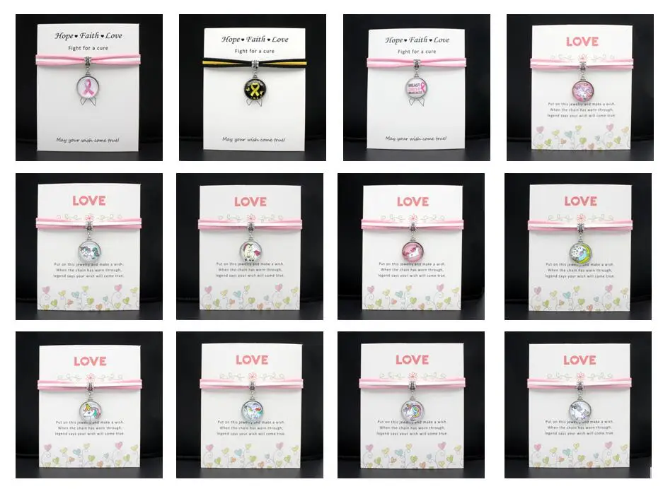 Браслет на заказ с надписью Double Infinity Love Faith Hope Wish Card для женщин и девушек