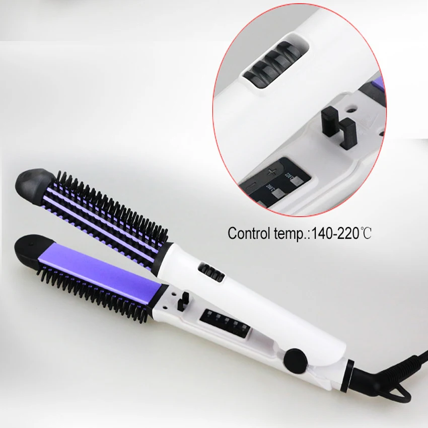 

Hair Straightener Brush Curly Tool 2 in 1 Electrical Hair Brush Hair Straightener Straight Flat Iron Ceramic Brush Free Shipping