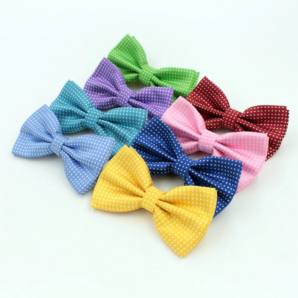 

Brand New Fashion Butterfly Gravata Party Bowtie Wedding Groom Bow Tie For Men Candy Color White Dots Pattern Bowknot Cravat