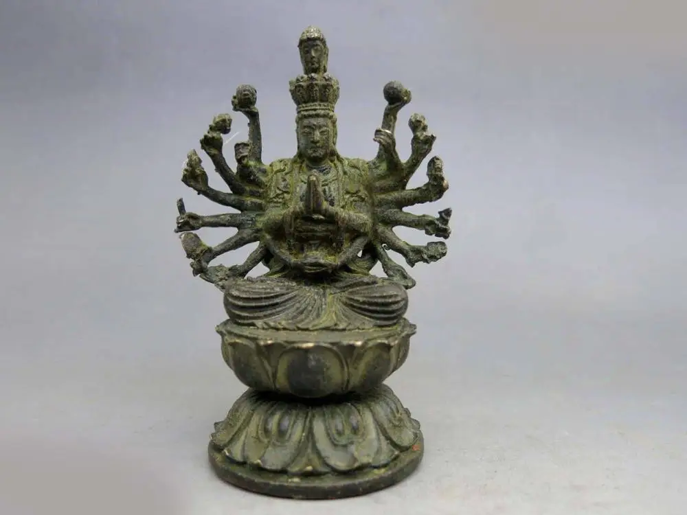 

DS China old bronze copper carved Buddhism 1000 Hands Guanyin buddha Statue