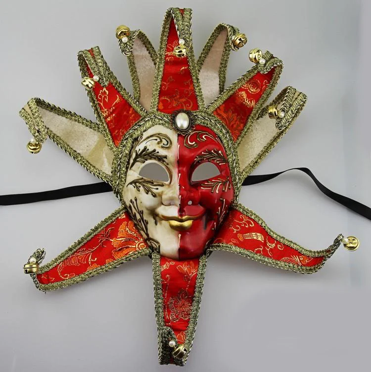 Luxury Full Face Venetian Joker Masquerade Mask Bells Cosplay Mardi Luxury Full Face Venetian Joker Masquerade Mask Bells Cosplay Mardi Gras Ball Party Wall Decoration In Masks From Home Garden On