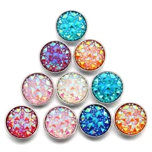 10 шт./лот смешанные 18 мм блестящие пластиковые кнопки Пресс вставные кнопки Подвески Fit оснастки браслеты Сделай Сам ZD059
