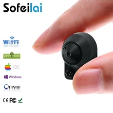 Pequeno sem fio wi-fi câmera IP P2P onvif cartão micro sd home câmeras de segurança detecção de movimento de vídeo e áudio mini câmera de rede CCTV IPcam