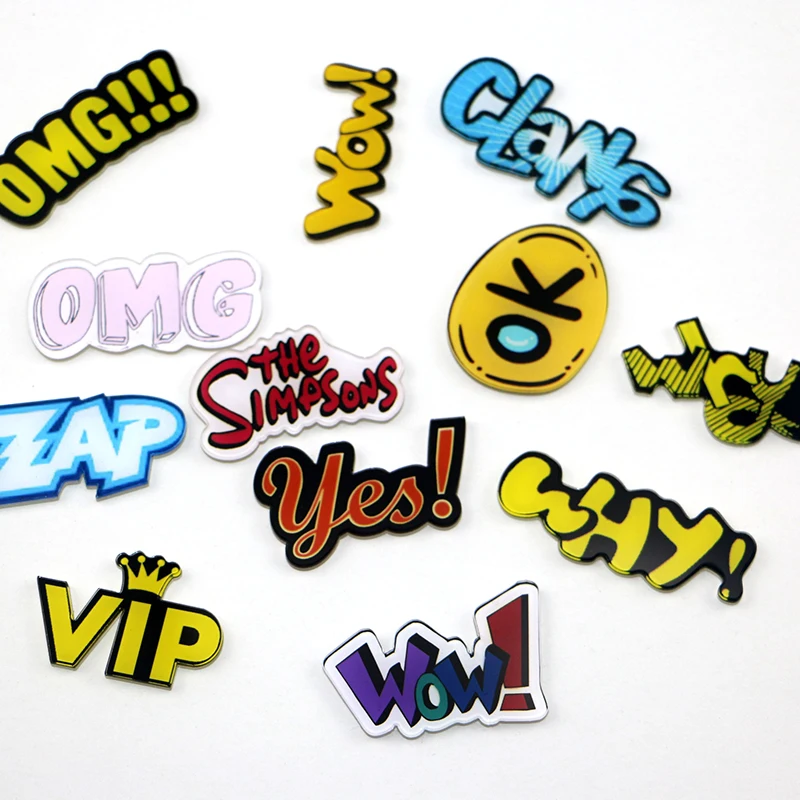 1 PCS Creative Cartoon letters pattern Badge decor for clothes brooch