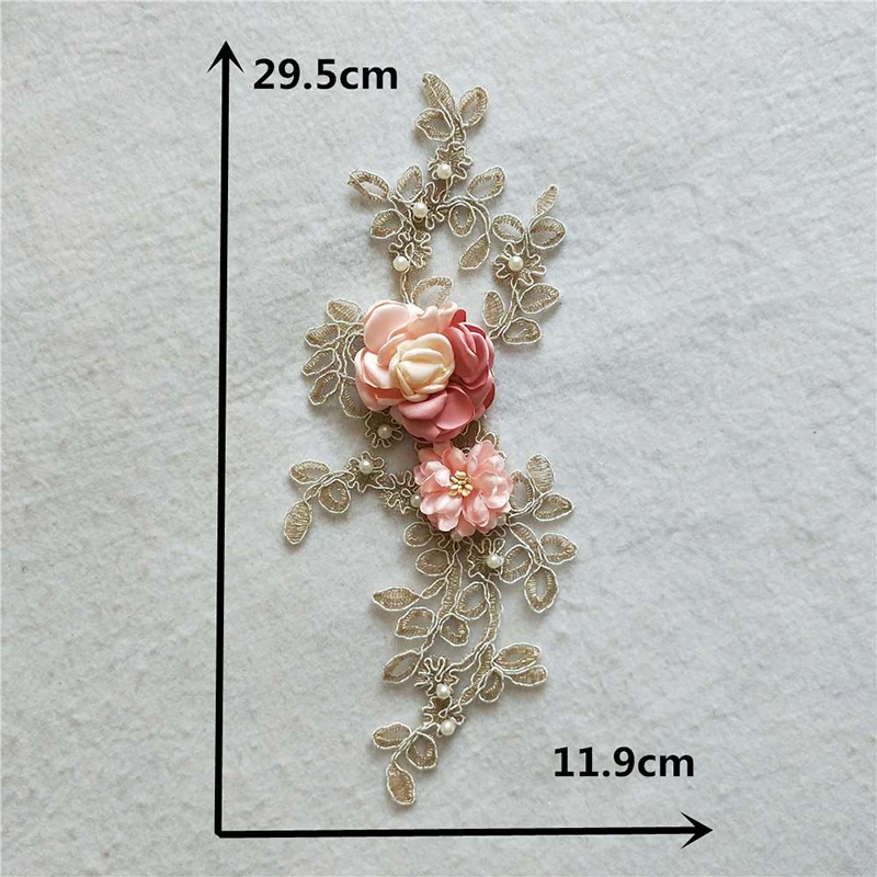 Высококачественная кружевная ткань 3D цветок изысканное кружево швейная аппликация для рукоделия кружевной воротник Дамская одежда украшения Аксессуары