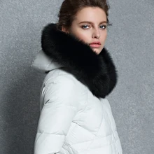 Пуховик женские зимние толстые теплые парка с мехом с натуральным лисьим мехом капюшоном меховой пуховая куртка женские Феникс 70717O