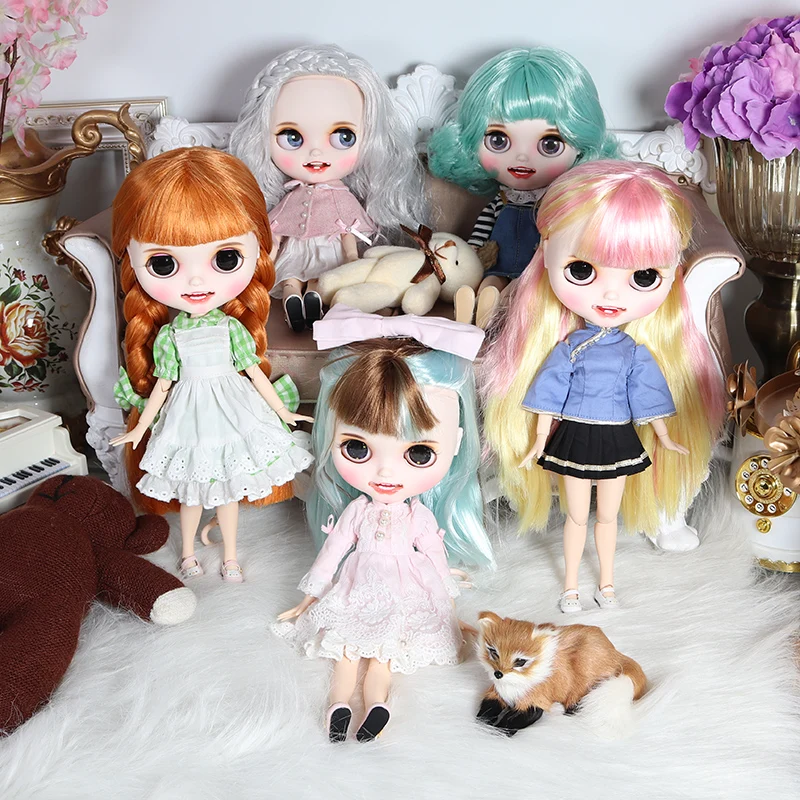 ICY Nude Blyth Кукла № 2 открытый рот с зубами резные губы матовые лица суставы тела