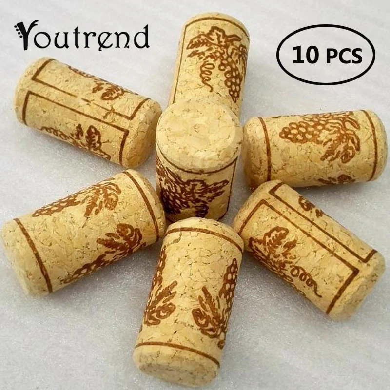 

10 PCS Straight Bottle Wood Corks Wine Bottle Stopper Corks Wine Stoppers Bottle Plug Bar Tools Wine Cork Wooden Sealing Caps