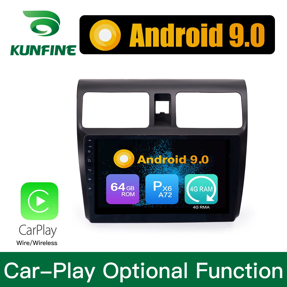 Android 9 0 Ram 4G Rom 64G PX6 Cortex A72 автомобильный DVD GPS мультимедийный плеер стерео для SUZUKI SWIFT
