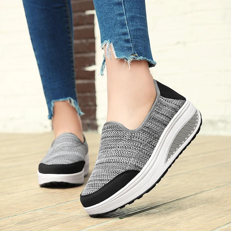 

Hot Sell Casual Women Shoes 2019 Fashion Breathable Sneakers Woman Wedges Platform Female Vulcanize Shoes Woman tenis feminino