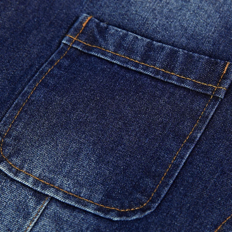Men's Fashion Casual Denim Loose-line Patch Pocket Suit Jacket M-4XL