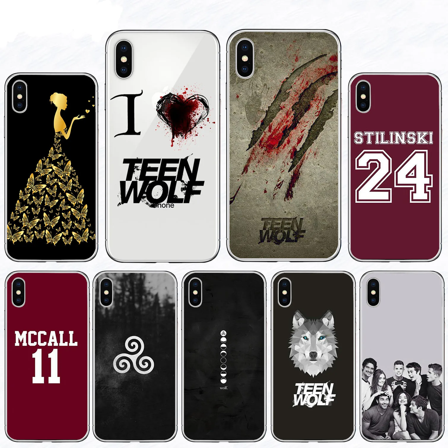 

Phone Cases Teen Wolf Pattern Design Soft Silicone TPU Cover For Iphone 8 7 6 S Plus 5S SE X XR XS MAX Fundas Coque Capa