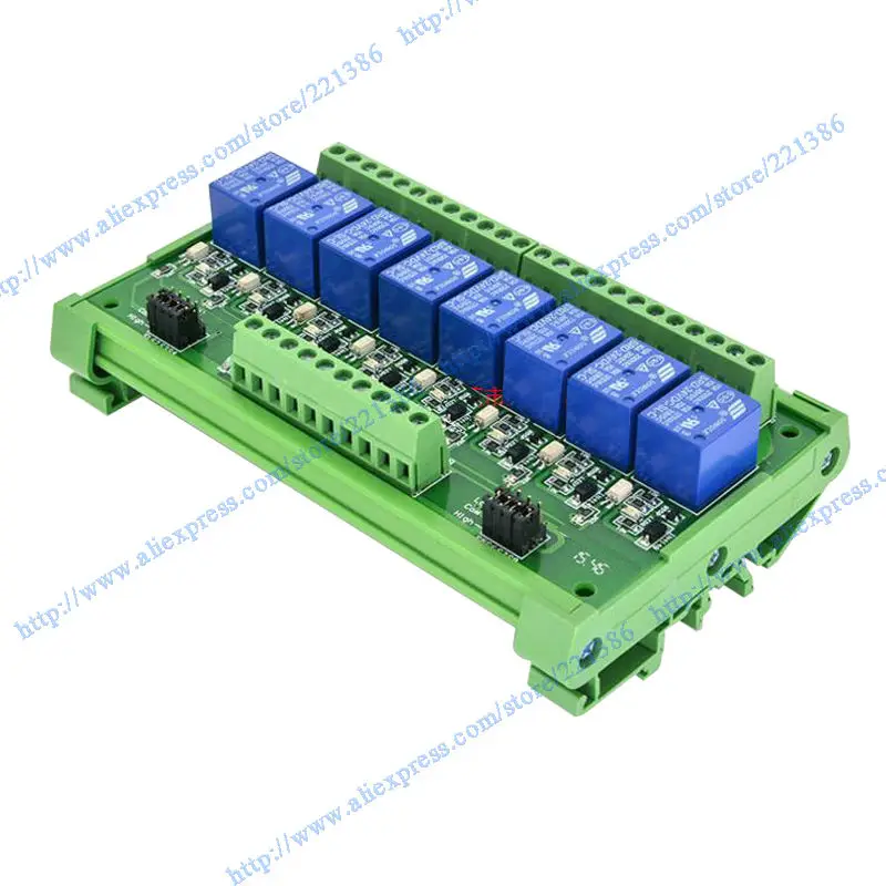 8 channels 12V 10A Optical Coupler Relay Expansion Board Module DIN