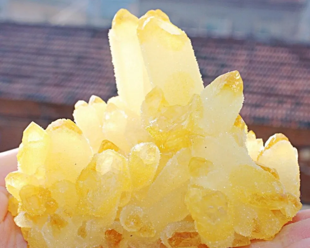 

RARE!! New Find Yellow Citrine Quartz Crystal Cluster Specimen