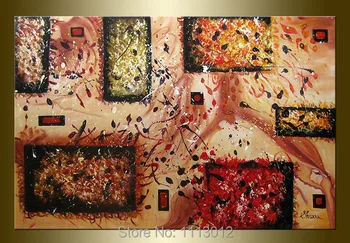 

Hot Sale Hand Painted Modern Abstract Decoration Flower Oil Painting Home Wall Art Canvas 1 Piece Set Picture For Living Room