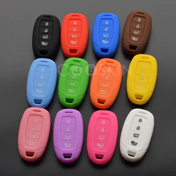 

100pcs/lot Silicone key case cover shell for Hyundai ix35 tucson accent santa fe Solaris ELANTRA Azera 2017 2018 Remote keyless