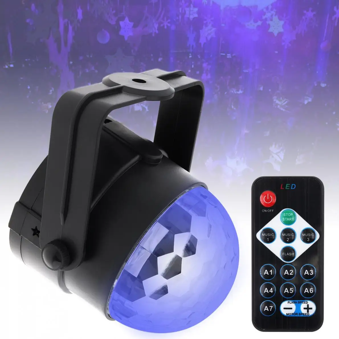 

Sound Activated Rotating Disco Ball Party Lights Strobe Light 3W RGB LED Stage Lights For Christmas Home KTV Xmas Wedding new