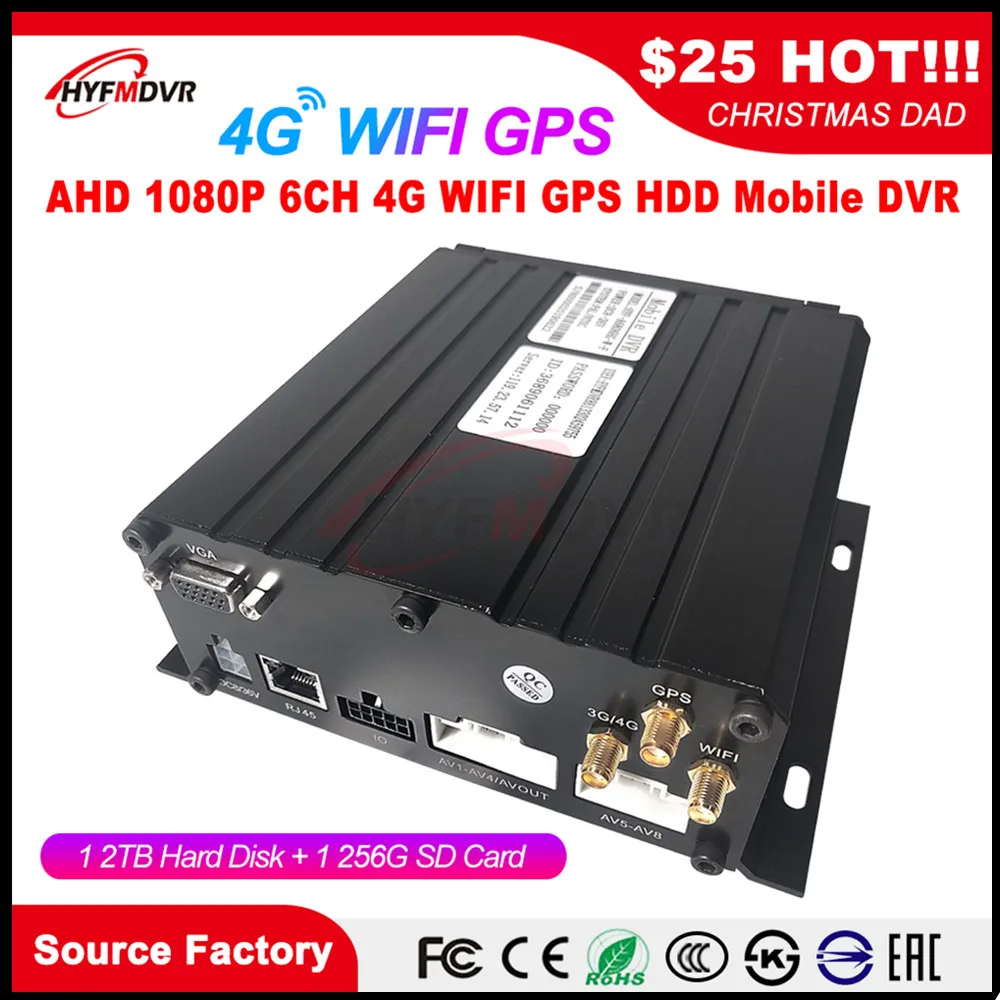 Factory Outlet SD Card + Hard Drive Cycle Record 4G GPS WIFI Mobile DVR Remote Monitoring Excavator / Tank Truck / Small Car