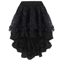 S-6XL Для женщин мода лето Ретро стимпанк Пышные юбки Lace Midi Skirt
