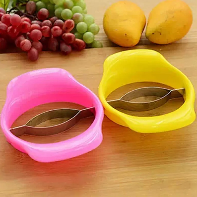 Hoomall 1pc Stainless Steel Mango Cut Creative Kitchen Mango Splitter Fruit Kitchen Gadget Accessories Peach Slicer Cutter