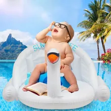 Летний детский надувной круг для плавания, солнцезащитный козырек, надувной бассейн, Белый лебедь, игрушки для бассейна, спасательный круг