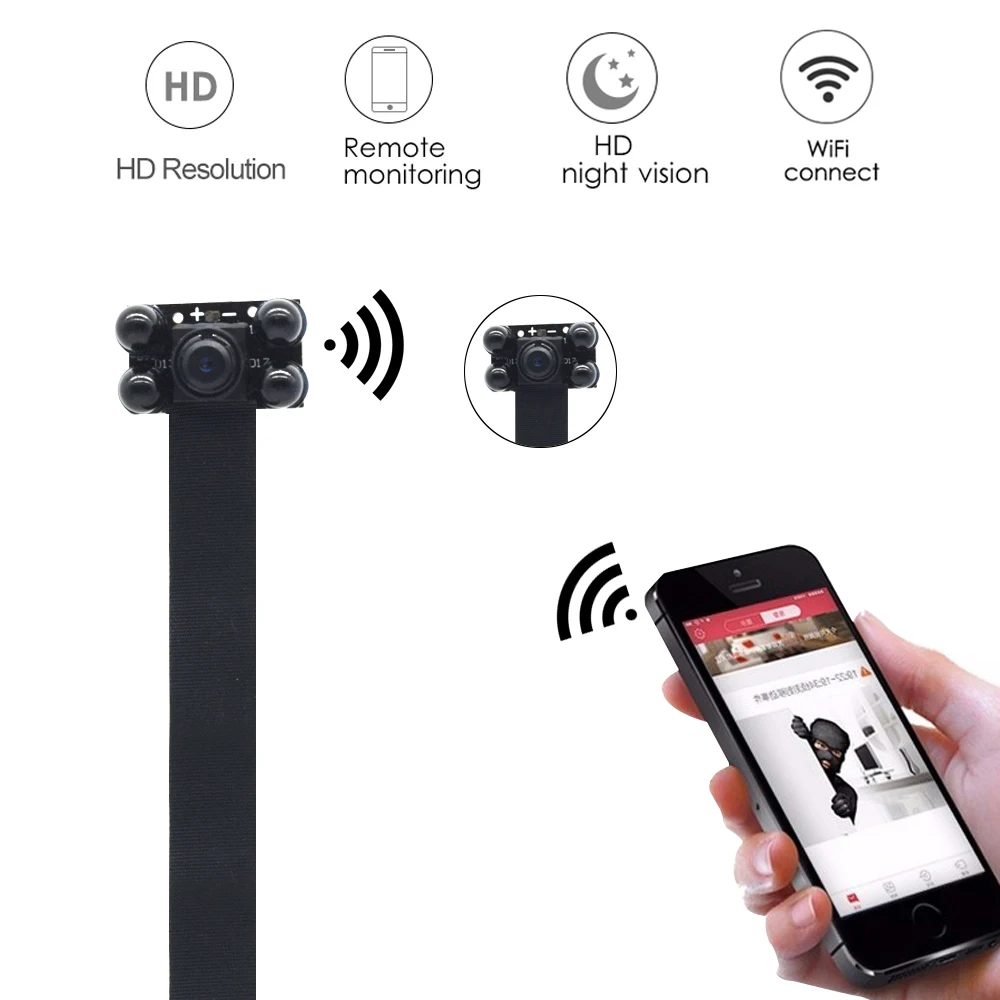 Мини Wi Fi HD камера New1080P P2P TF слот для видеозаписи пульт дистанционного управления