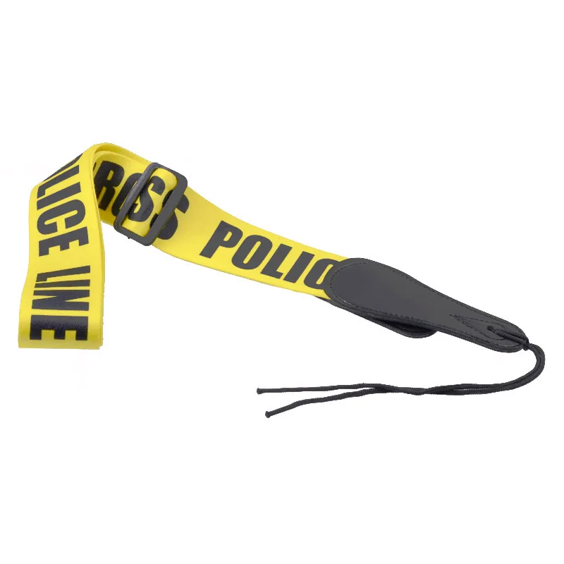 Акустический ремень для электрогитары, тканый кожаный ремешок, полицейская линия, ширина 5 см, 2 дюйма, длина 92-154 см, 36-60 дюймов, желтый, черный
