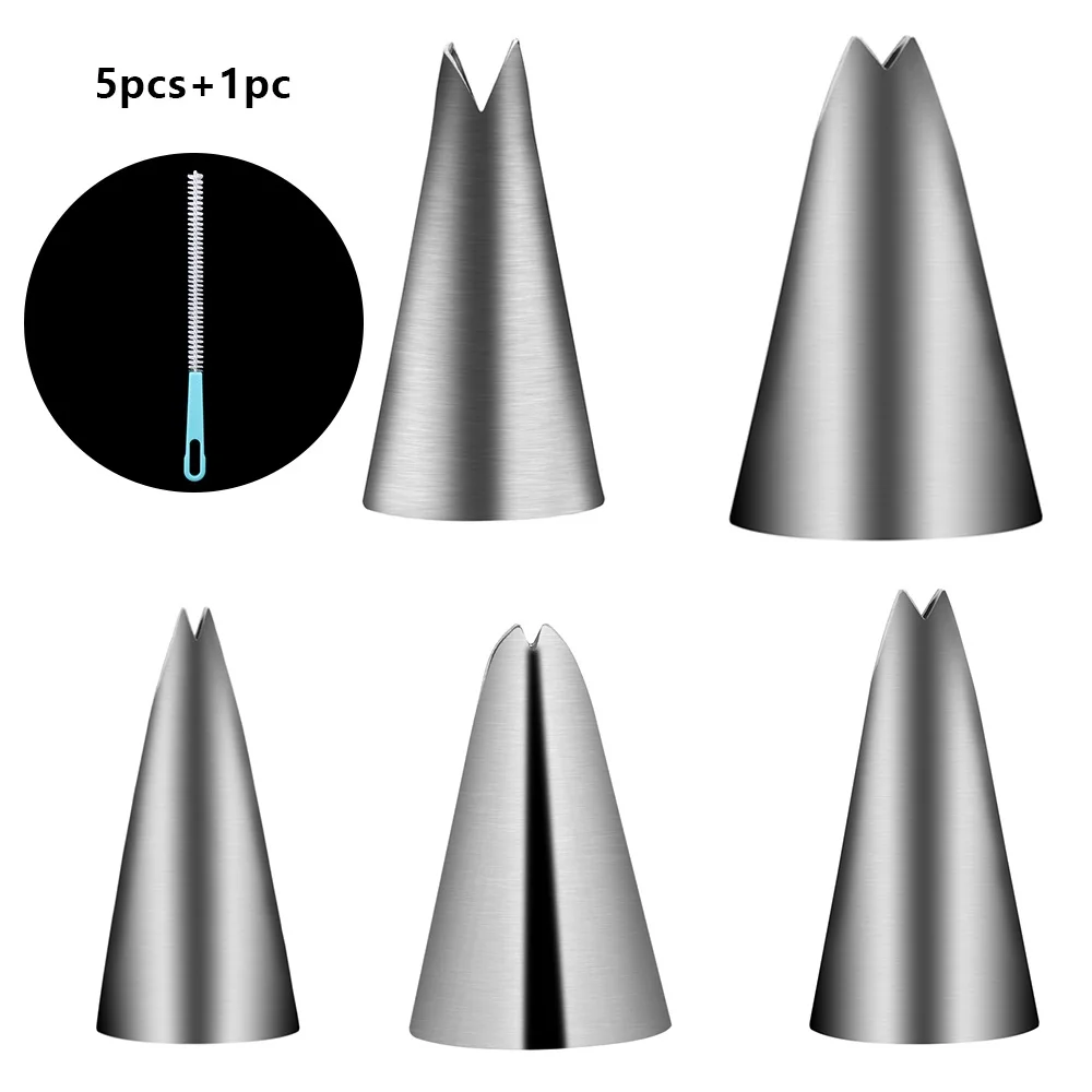 1 набор насадка в форме листа из нержавеющей стали для обледенения трубопроводов насадка Кондитерские насадки инструмент для украшения торта Кондитерские инструменты - Цвет: 6PCS
