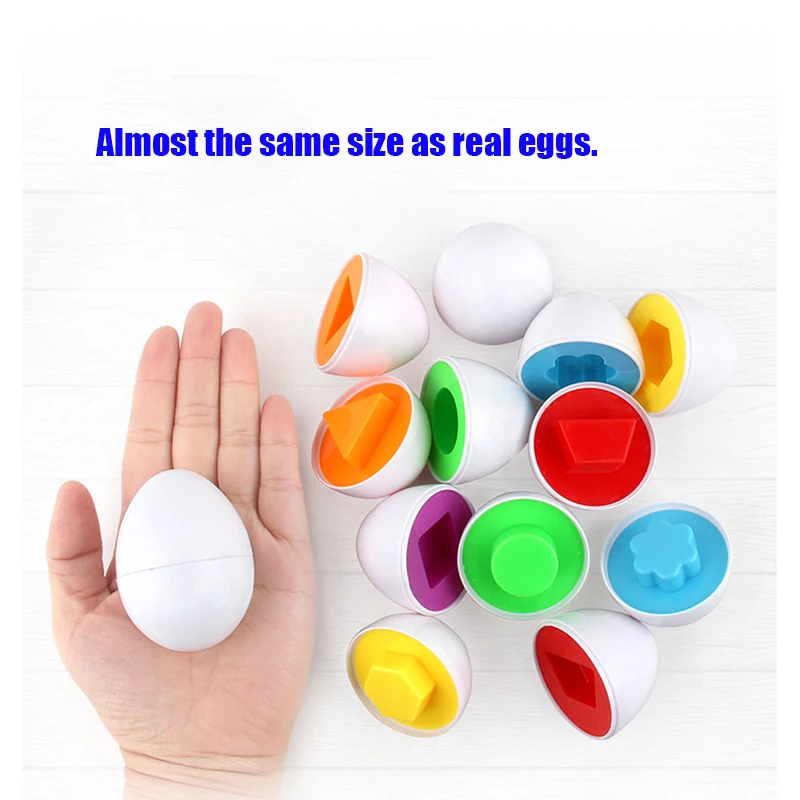 

Baby Toy Egg White Colorful Triangular Circle Learning Education Toddler Sorting Nesting Stacking Toys