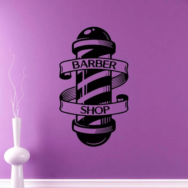 

New arrival Barber Shop Wall Sticker Chop Bread Decal Haircut Posters Vinyl Wall Art Decals Decor Windows Decoration Mural