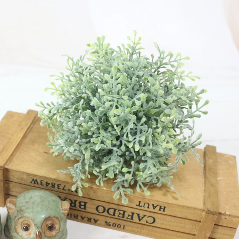 JAROWN Artificial Plants Simulation Flower Flocking Plastic Grass Wedding Home Garden Decor Landscape Wall Handmade DIY Material (19)