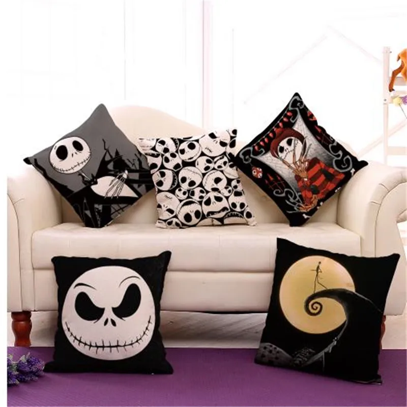buy Nightmare Before Christmas Decorative Cushion Cover For Sofa Ghost Head Design Living Room Waist Pillowcase Covers